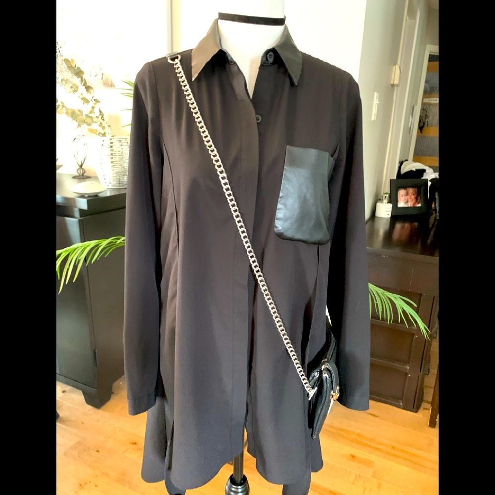 Rudsak tunic, black, with leather